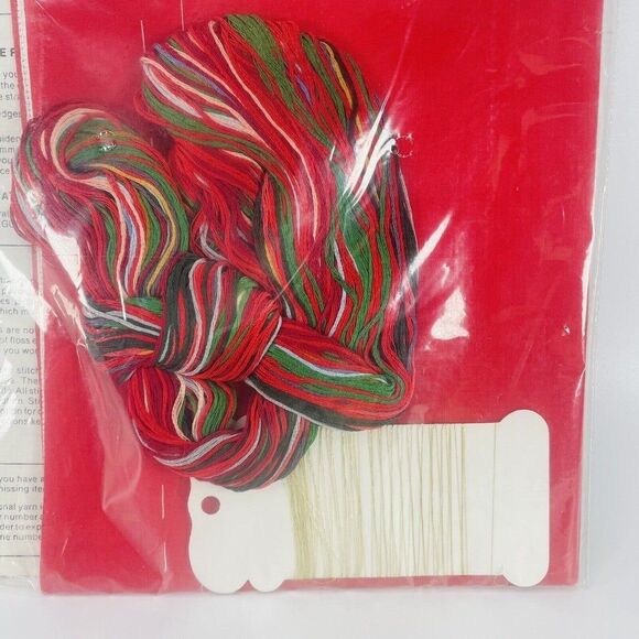 Bucilla Santa & Poinsettia Counted Cross Stitch Christmas Stocking Kit 82431 18" - Picture 7 of 7